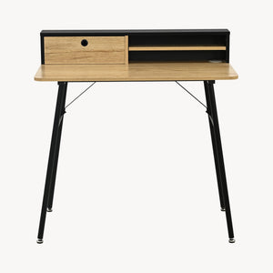 Bureau Var 93x90x50 cm Zwart/Eikenlook [en.casa]