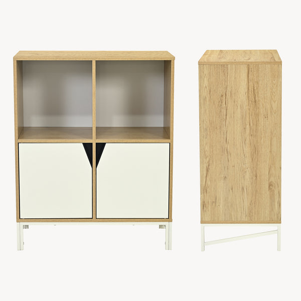 Kast Kerrköndam 94x76x40 cm Eikenlook/Wit [en.casa]