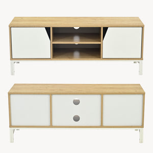 Tv-kast Kerrköndam 120x40x46 cm Eikenlook/Wit [en.casa]