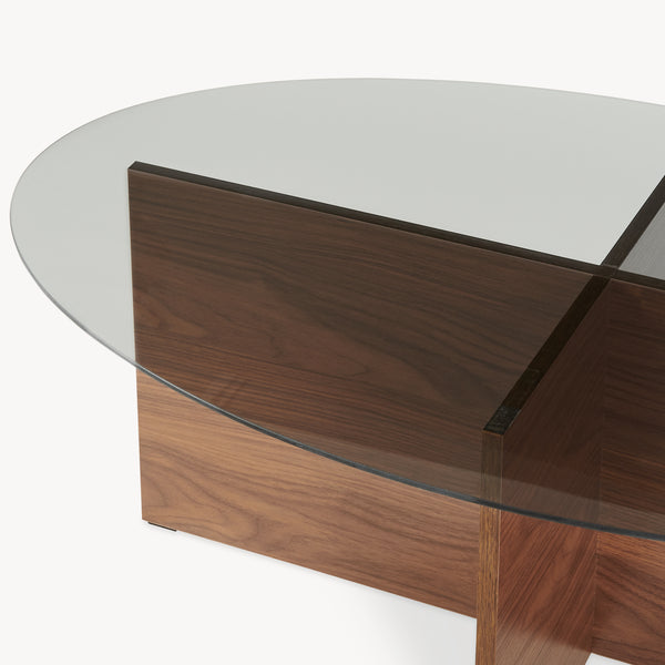Salontafel Viroya 100x60x36 cm Notenhoutlook/Grijs [en.casa]