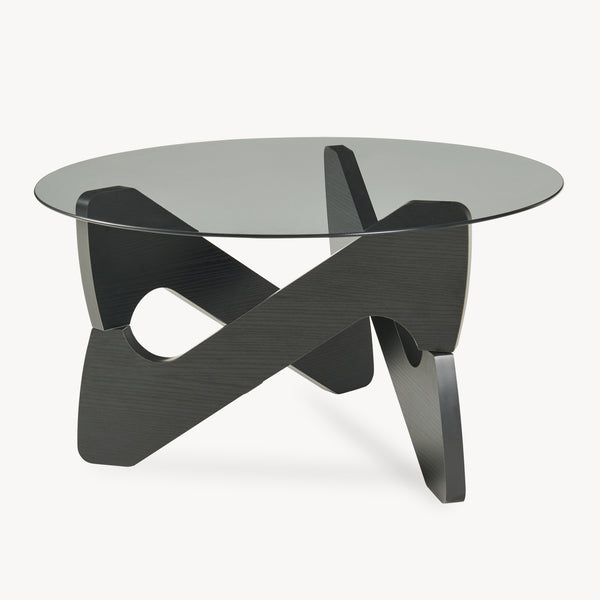 Salontafel Reypio Ø70x35 cm Zwart/Grijs [en.casa]
