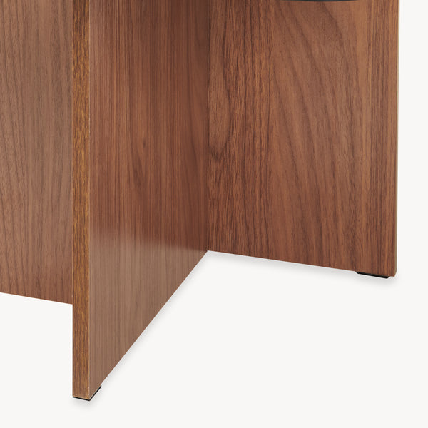 Salontafel Benexjö met glazen blad 70x70x36 cm walnootlook/grijs [en.casa]