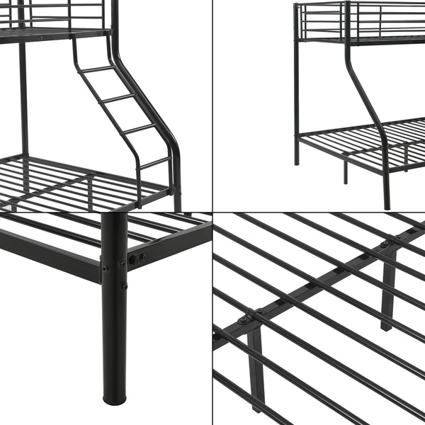 Metalen stapelbed kinderbed met matrassen 210x147,5x168 cm - 2 kleuren