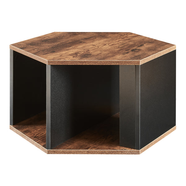 Salontafel Molde set van 2 zwart en walnootkleurig [en.casa]