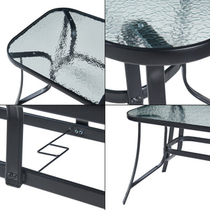 casa.pro Tuinset Aradeo 7-delig tuintafel met tuinstoelen zwart