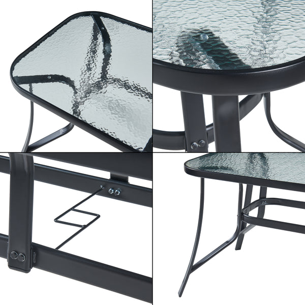 casa.pro Tuinset Aradeo 7-delig tuintafel met tuinstoelen zwart