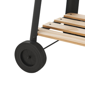 Houtskool BBQ Ari met zijpanelen 78x86x30 cm zwart en houtkleurig casa.pro