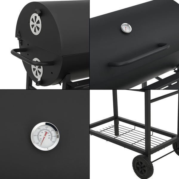 Houtskool BBQ Armento met deksel 95x108x61 cm zwart casa.pro