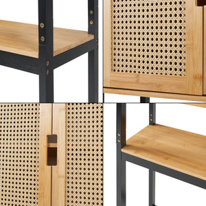 Toilet ombouwkast Tervola 172x63x27 cm zwart en naturel [en.casa]