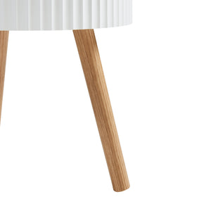 Bijzettafel Bongard 48x38 cm wit en naturel [en.casa]