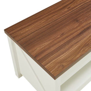 Salontafel Kasama 110x55x54 cm walnootkleurig en wit [en.casa]