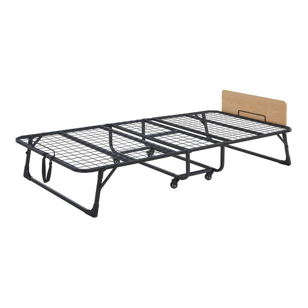 Opklapbed Lustendi 90x200 cm met matras zwart eiken en wit [en.casa]