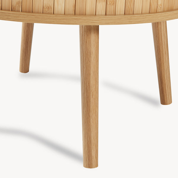Nachtkastje Nordkapp rond 45x60 cm naturel [en.casa]