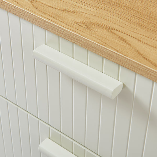 Commode Ferrersp 70x60x40 cm eikenkleurig havermout en naturel [en.casa]