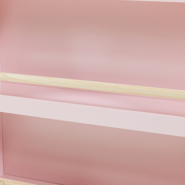 Kinderboekenrek Virer met 3 open vakken 78x60x18 cm roze [en.casa] 
