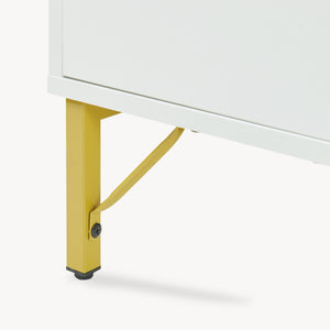 Salontafel Reyri 80x45x42 cm Wit/Goudkleurig