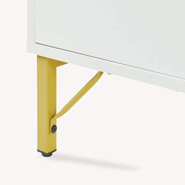 Salontafel Reyri 80x45x42 cm Wit/Goudkleurig