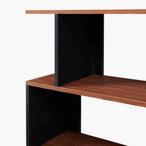 Bijzettafel Trond 80x29x60 cm Zwart/Walnootlook [en.casa]