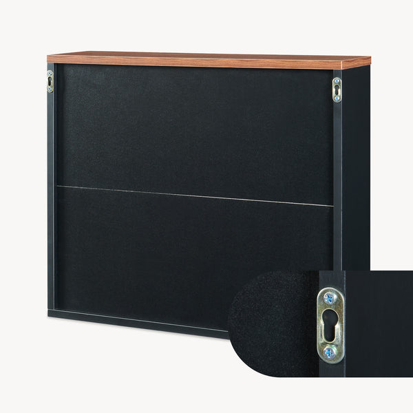 Spiegelkast Trond 50x60x15 cm Zwart/Walnootlook [en.casa]