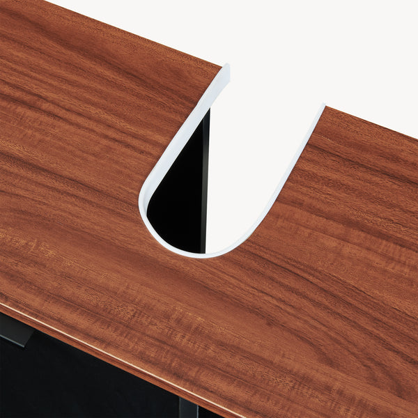 Wastafelonderkast Trond 60x66x30 cm Zwart/Walnootlook [en.casa]