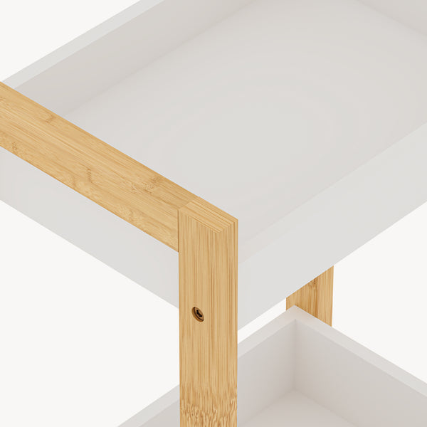Badrek Anun met 3 niveaus 75x28x20 cm bamboe natuur/wit [en.casa]