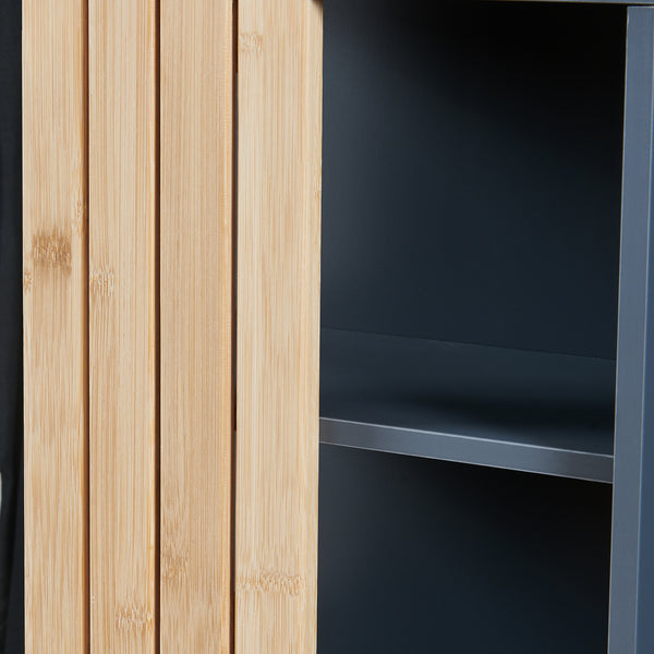 Hangkast Svanes 60x30x20 cm Donkergrijs/Natuur [en.casa]