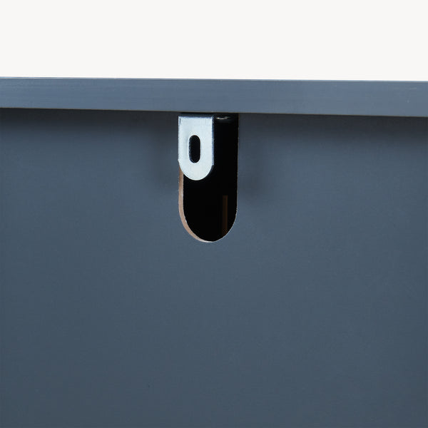 Spiegelkast Svanes 58x56x13 cm Donkergrijs/Natuur [en.casa]