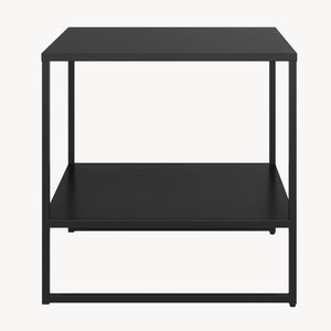 Bijzettafel Salsnes 53x51x51 cm met plank Staal Zwart [en.casa]