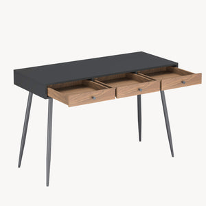 Bureau Tumba 115x48x76 cm Zwart/Walnootlook [en.casa]