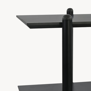 Boekenkast Kappespoo 124x80x35 cm Zwart/Eikenlook [en.casa]
