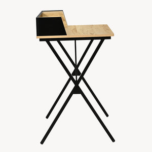 Bureau Kappespoo 84x80x50 cm Zwart/Eikenlook [en.casa]