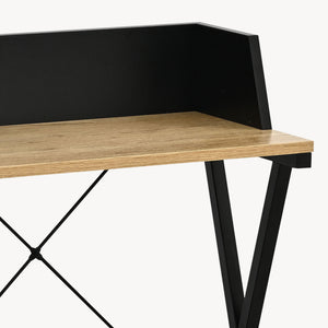 Staande plank Kappespoo 84x50x30 cm Zwart/Eikenlook [en.casa]