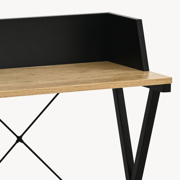 Staande plank Kappespoo 84x50x30 cm Zwart/Eikenlook [en.casa]