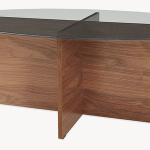 Salontafel Viroya 100x60x36 cm Notenhoutlook/Grijs [en.casa]