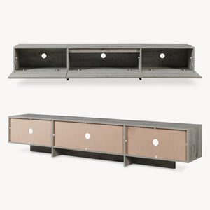 Tv-kast Kapipimso met 3 kleppen 194x31x37 cm eikenlook, grijs [en.casa]