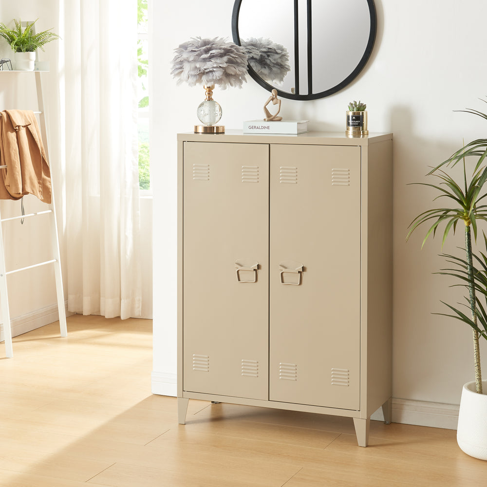 Kantoorkast Oripää metaal 110x75x33 cm camel [en.casa]