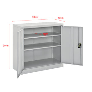 Kantoorkast metaal met slot sleutels en planken 90x40x90 cm - verschillende kleuren