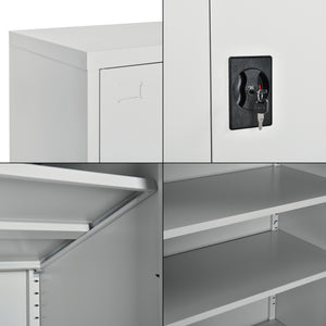 Kantoorkast metaal met slot sleutels en planken 90x40x90 cm - verschillende kleuren