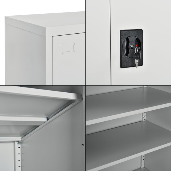 Kantoorkast metaal met slot sleutels en planken 90x40x90 cm - verschillende kleuren