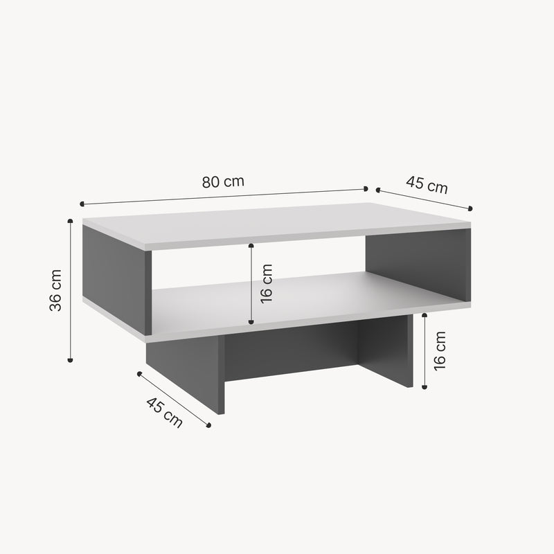 Maatschets [en.casa] Salontafel Mjölby 36,4x80x45 cm - 5 varianten
