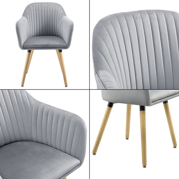 Fauteuil eetkamerstoel Dover 83x57,5x57 cm stof - 2 kleuren