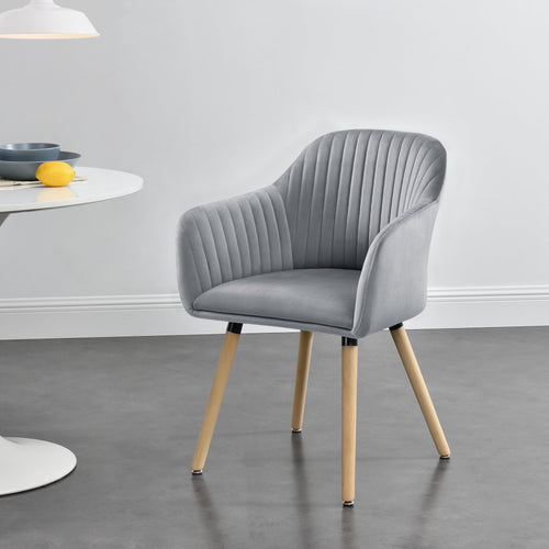 Fauteuil eetkamerstoel Dover 83x57,5x57 cm stof - 2 kleuren