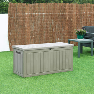 Tuin opbergbox Filetto 124x52,5x57 cm beige en houtkleurig casa.pro