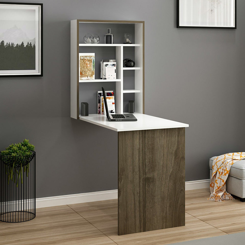 Uitklapbare tafel Greve Wit / Walnootlook [en.casa] - premiumXL