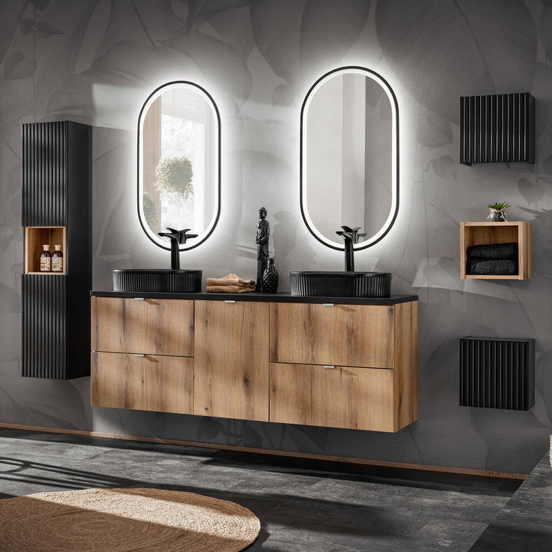 Maatschets Wandrek Newport voor badkamer 25x27x21 cm [en.casa]