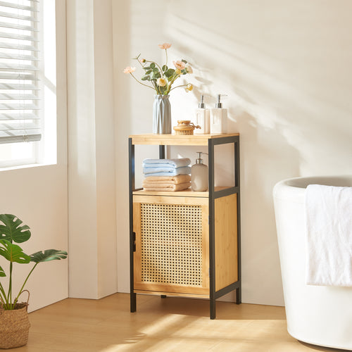Badkast Tervola 80x40x35cm Bamboe Zwart [en.casa] - premiumXL