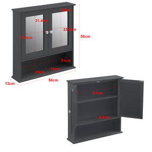 Spiegelkast Linz voor wandmontage MDF 58x56x13 cm - 2 varianten
