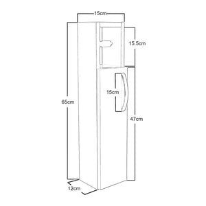 [en.casa] Toiletrol houder Årjäng toiletkast 65x15x12 cm - 3 varianten