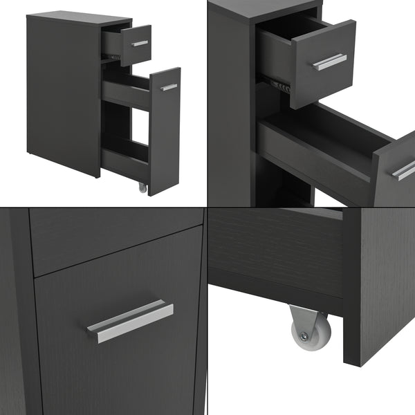 [en.casa] Niskast badkamerkast op wielen 61x20x45 cm - 2 varianten