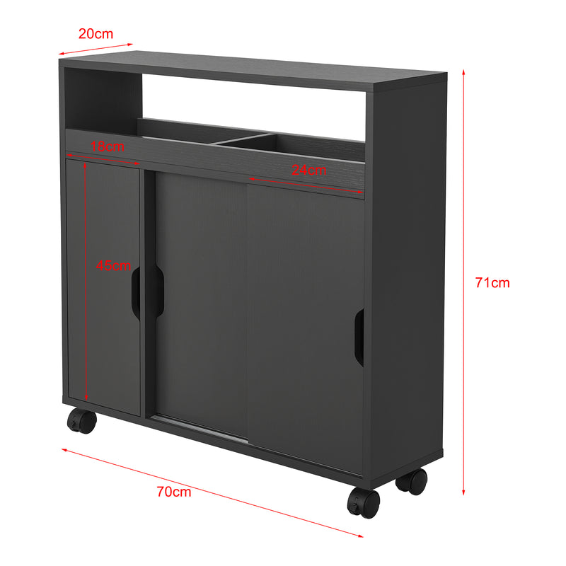 Maatschets [en.casa] Badkamerkast Lumijoki niskast op wielen 71x70x20 cm - 2 varianten